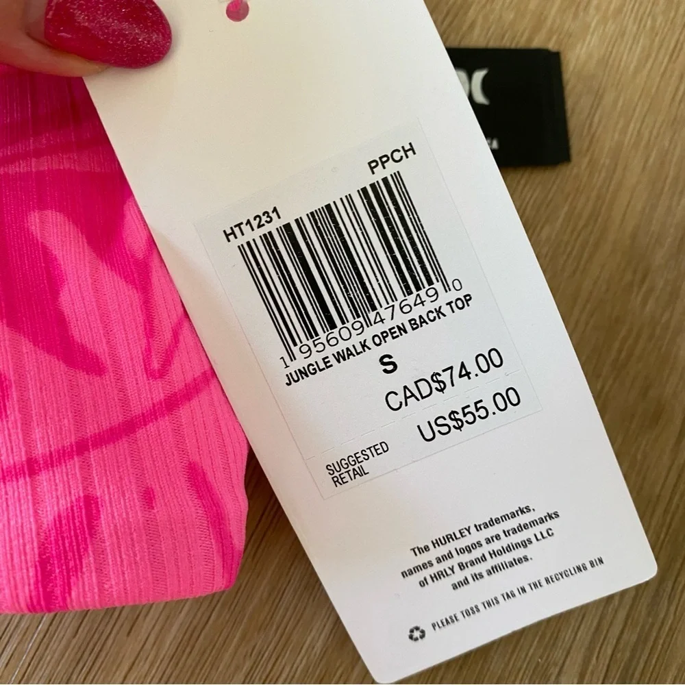 Hurley Jungle Walk Open Back Swim Top